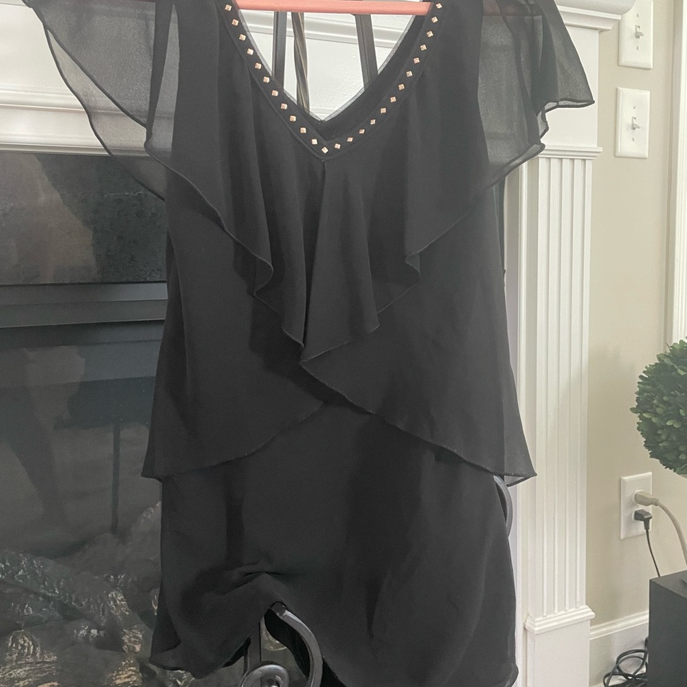 Layered black blouse - Picture 2 of 3